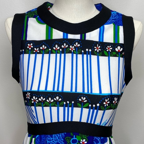 Vintage 70s Leslie Fay Novelty Whimsical Tree Forrest Print Hostess Maxi Dress - Picture 2 of 11